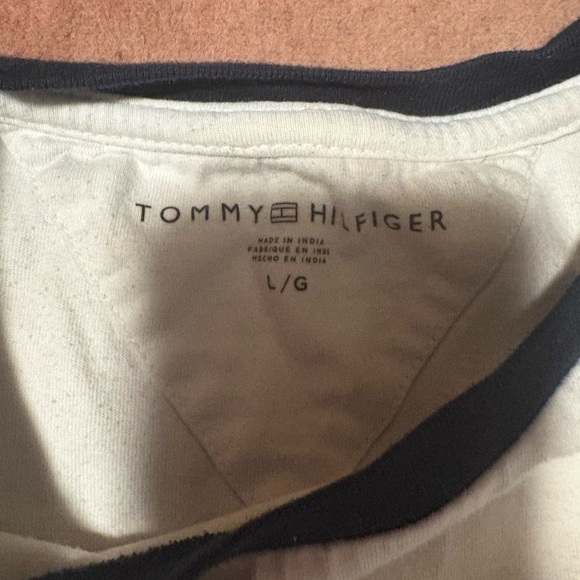 Tommy Hilfiger White Tee with Navy Trim - Picture 3 of 7